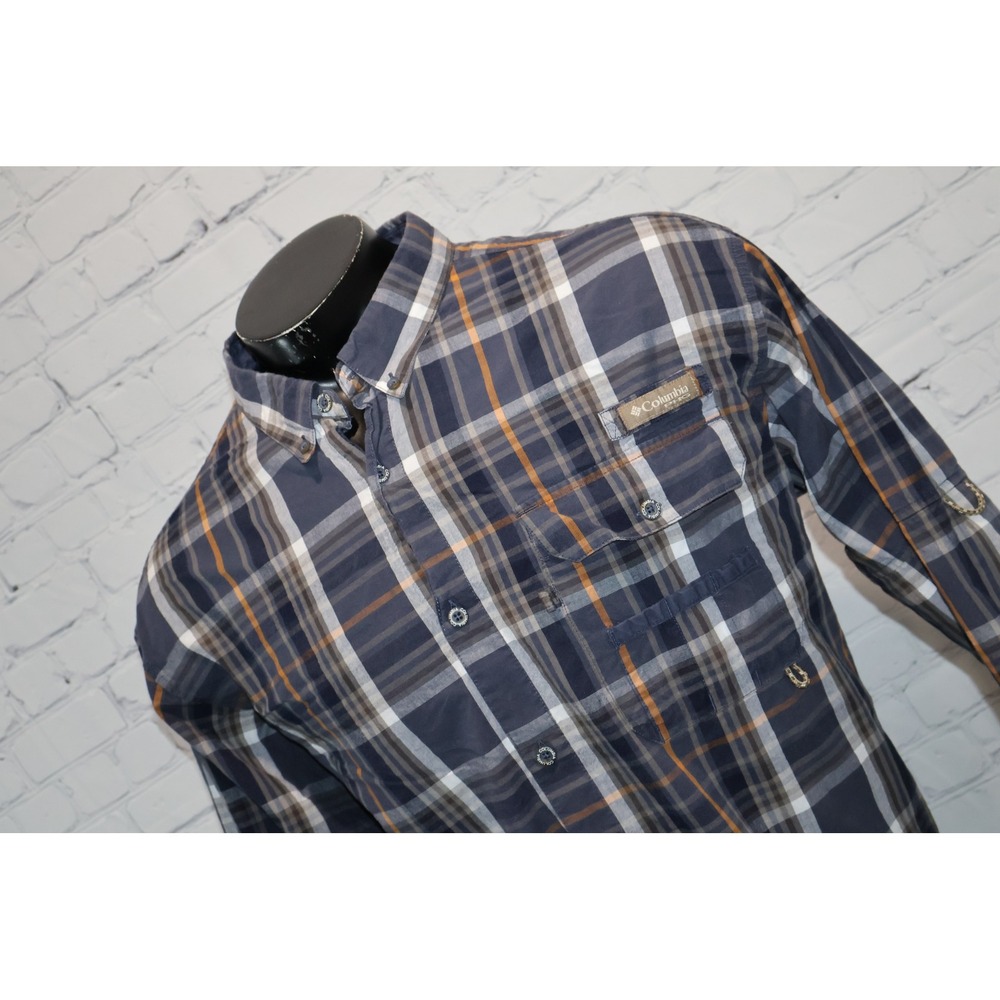 Columbia PHG Shirt Mens XXL Blue Plaid PHG Performance Hunting Gear Button Up
